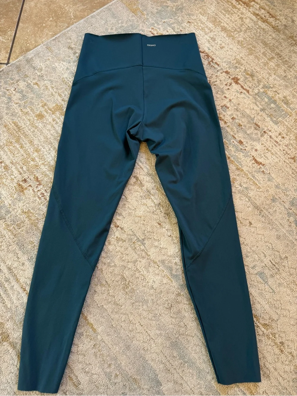 OYSHO Women’s Comfortlux High Rise Dark Ocean Blue Green Leggings - Picture 4 of 12